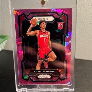 Houston Rockets Amen Thompson Rookie Card Pink Cracked ice NBA